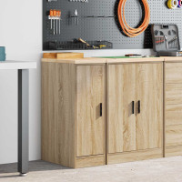 Produktbild för Garageskåp Sonoma ek 30x51x85 cm massiv trä furu