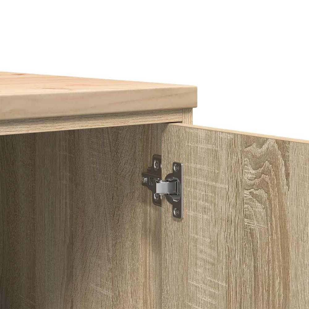 Produktbild för Garageskåp Sonoma ek 30x51x85 cm massiv trä furu