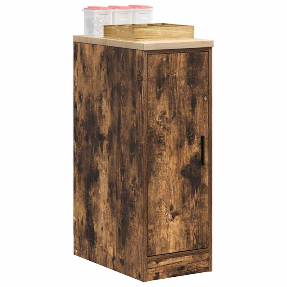 Produktbild för Förvaringsskåp för garage rökt ek 30x51x85 cm massivt trä furu