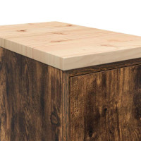 Produktbild för Förvaringsskåp för garage rökt ek 30x51x85 cm massivt trä furu
