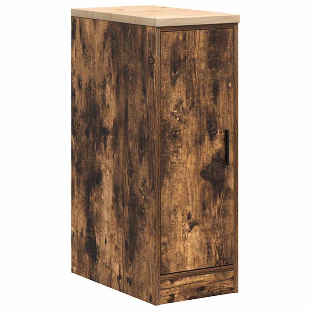 Produktbild för Förvaringsskåp för garage rökt ek 30x51x85 cm massivt trä furu