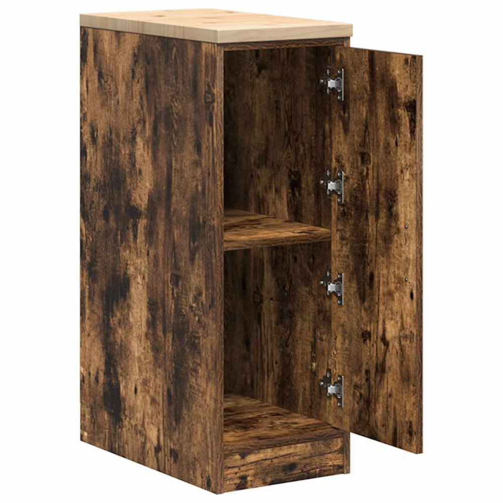Produktbild för Förvaringsskåp för garage rökt ek 30x51x85 cm massivt trä furu