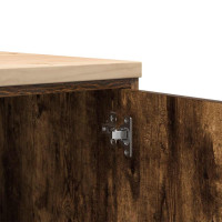 Produktbild för Förvaringsskåp för garage rökt ek 30x51x85 cm massivt trä furu