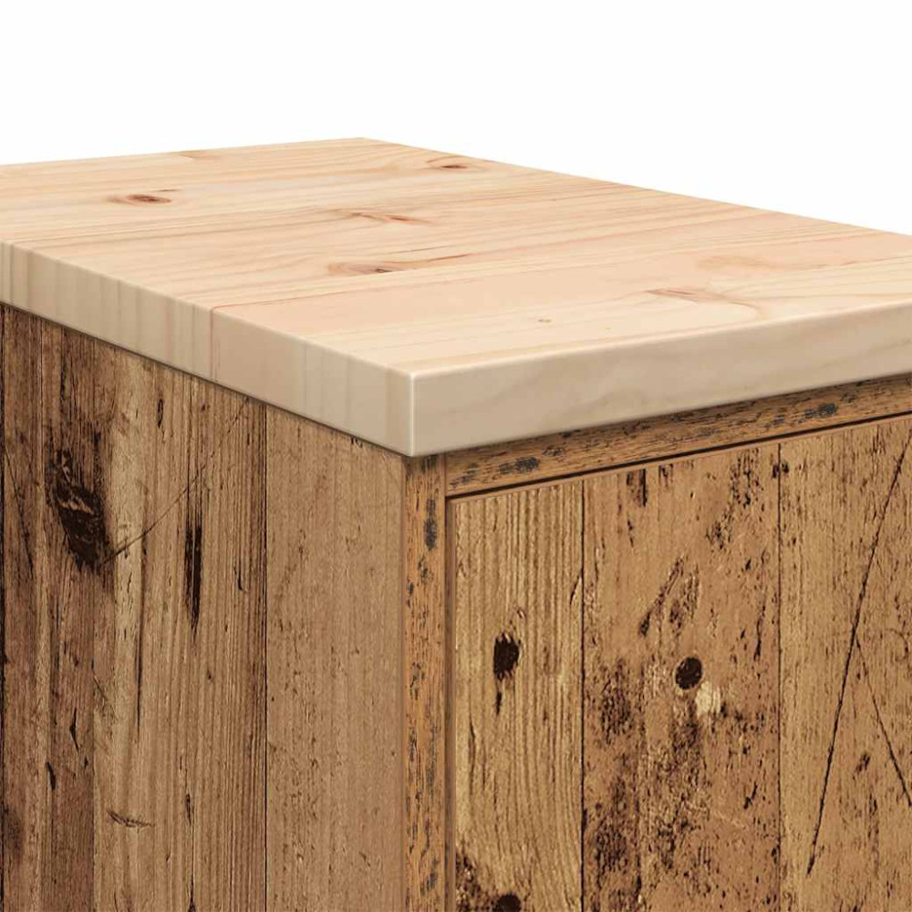 Produktbild för Garageskåp gammalt trä 30x51x85 cm massivt trä furu