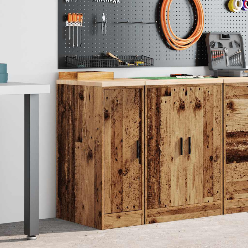 Produktbild för Garageskåp gammalt trä 30x51x85 cm massivt trä furu