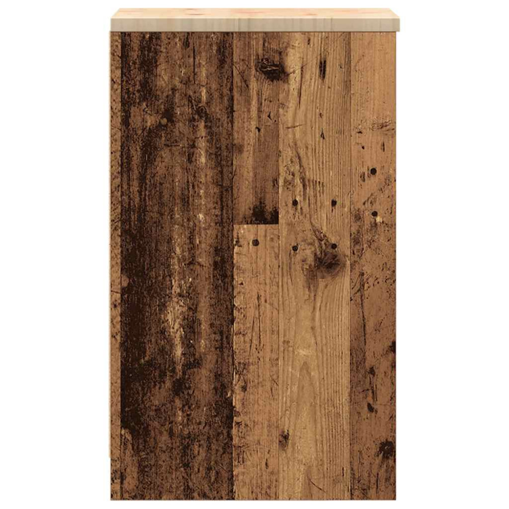 Produktbild för Garageskåp gammalt trä 30x51x85 cm massivt trä furu