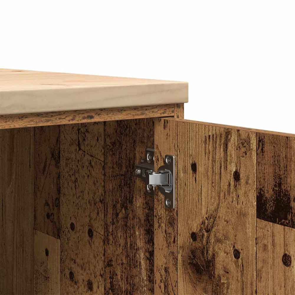 Produktbild för Garageskåp gammalt trä 30x51x85 cm massivt trä furu