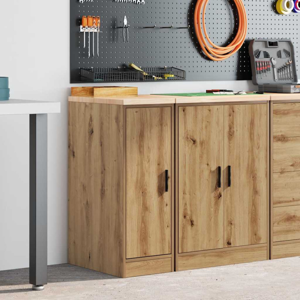 Produktbild för Förvaringsskåp garage hantverksmässig ek 30x51x85 cm