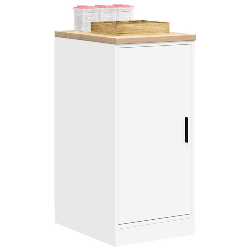 Produktbild för Förvaringsskåp för garage vit 40x51x85 cm massivt trä furu