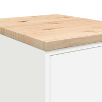 Produktbild för Förvaringsskåp för garage vit 40x51x85 cm massivt trä furu