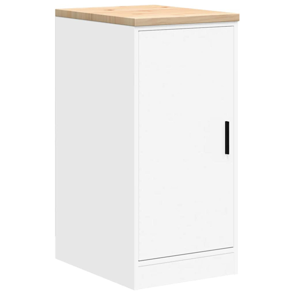 Produktbild för Förvaringsskåp för garage vit 40x51x85 cm massivt trä furu