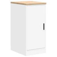 Produktbild för Förvaringsskåp för garage vit 40x51x85 cm massivt trä furu