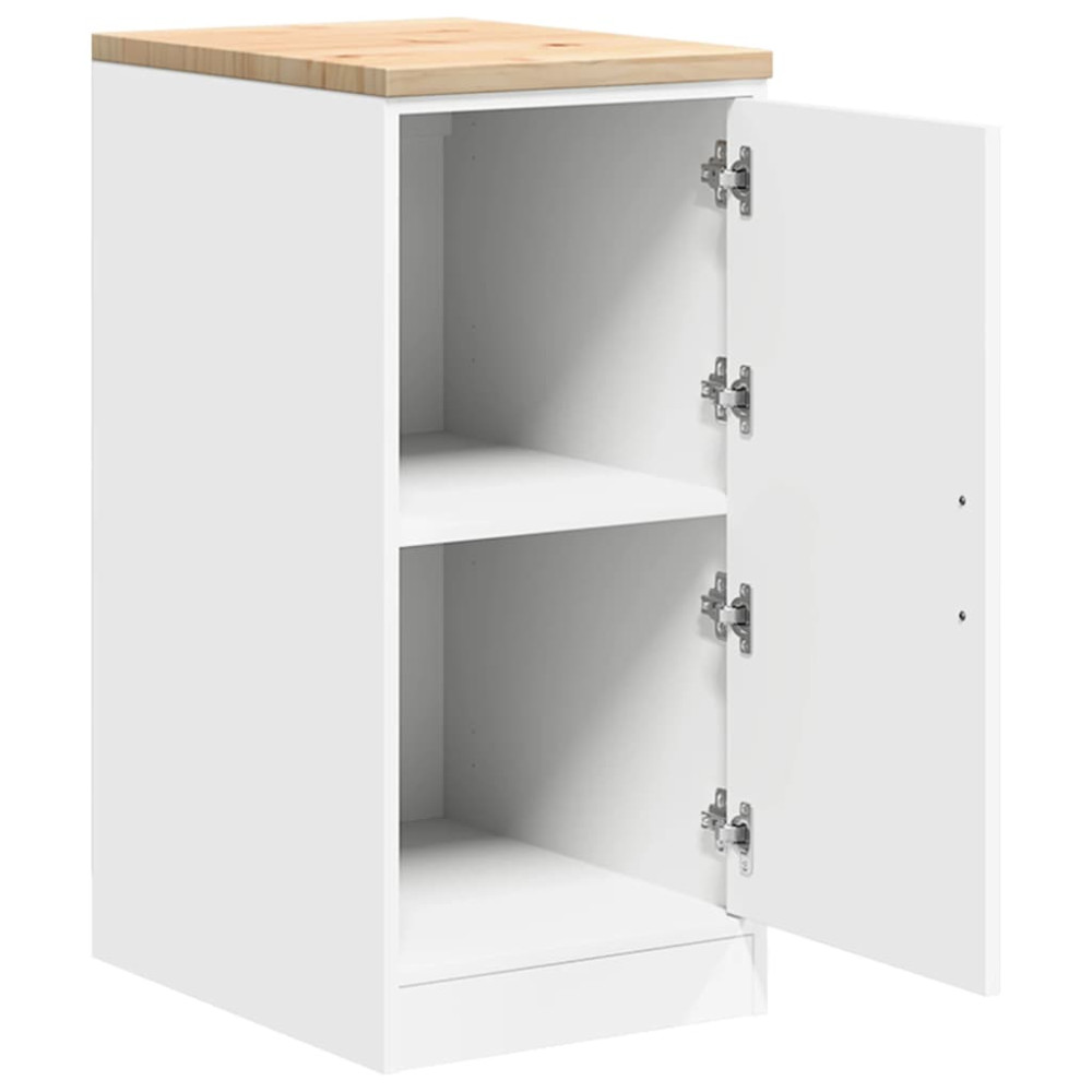 Produktbild för Förvaringsskåp för garage vit 40x51x85 cm massivt trä furu