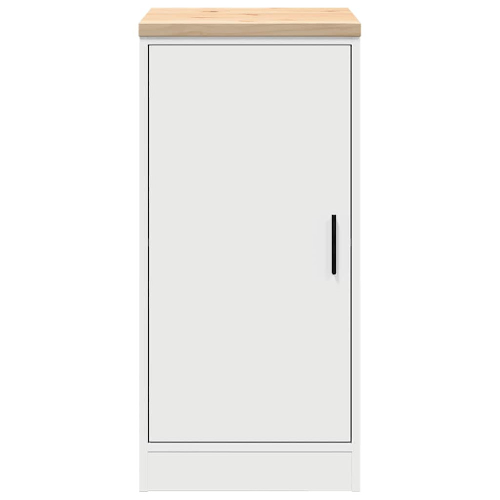 Produktbild för Förvaringsskåp för garage vit 40x51x85 cm massivt trä furu