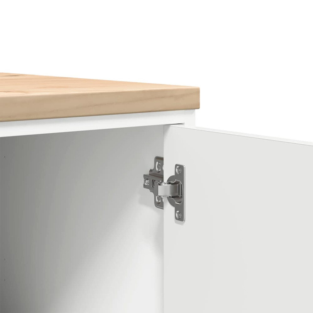 Produktbild för Förvaringsskåp för garage vit 40x51x85 cm massivt trä furu
