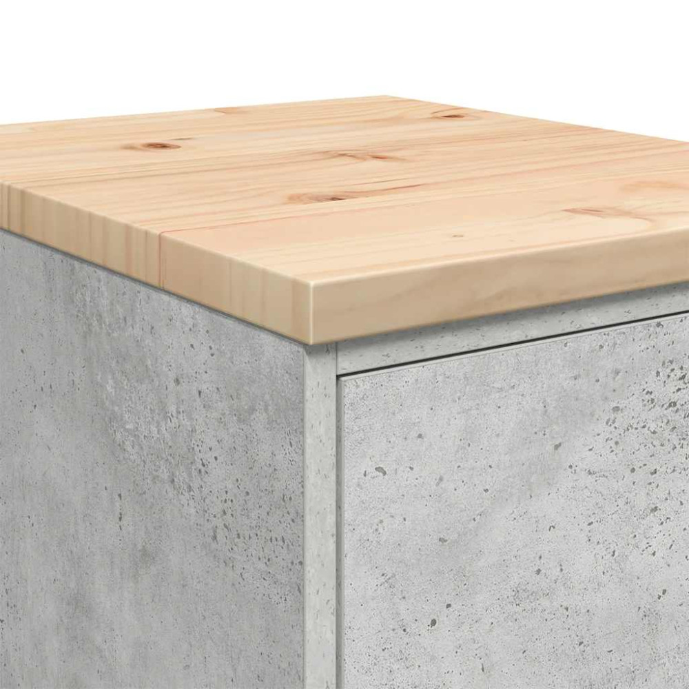 Produktbild för Förvaringsskåp för garage Betonggrå 40x51x85cm massivt trä furu