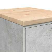 Produktbild för Förvaringsskåp för garage Betonggrå 40x51x85cm massivt trä furu