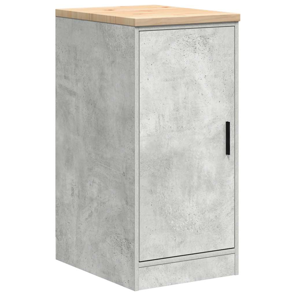 Produktbild för Förvaringsskåp för garage Betonggrå 40x51x85cm massivt trä furu