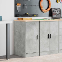 Produktbild för Förvaringsskåp för garage Betonggrå 40x51x85cm massivt trä furu