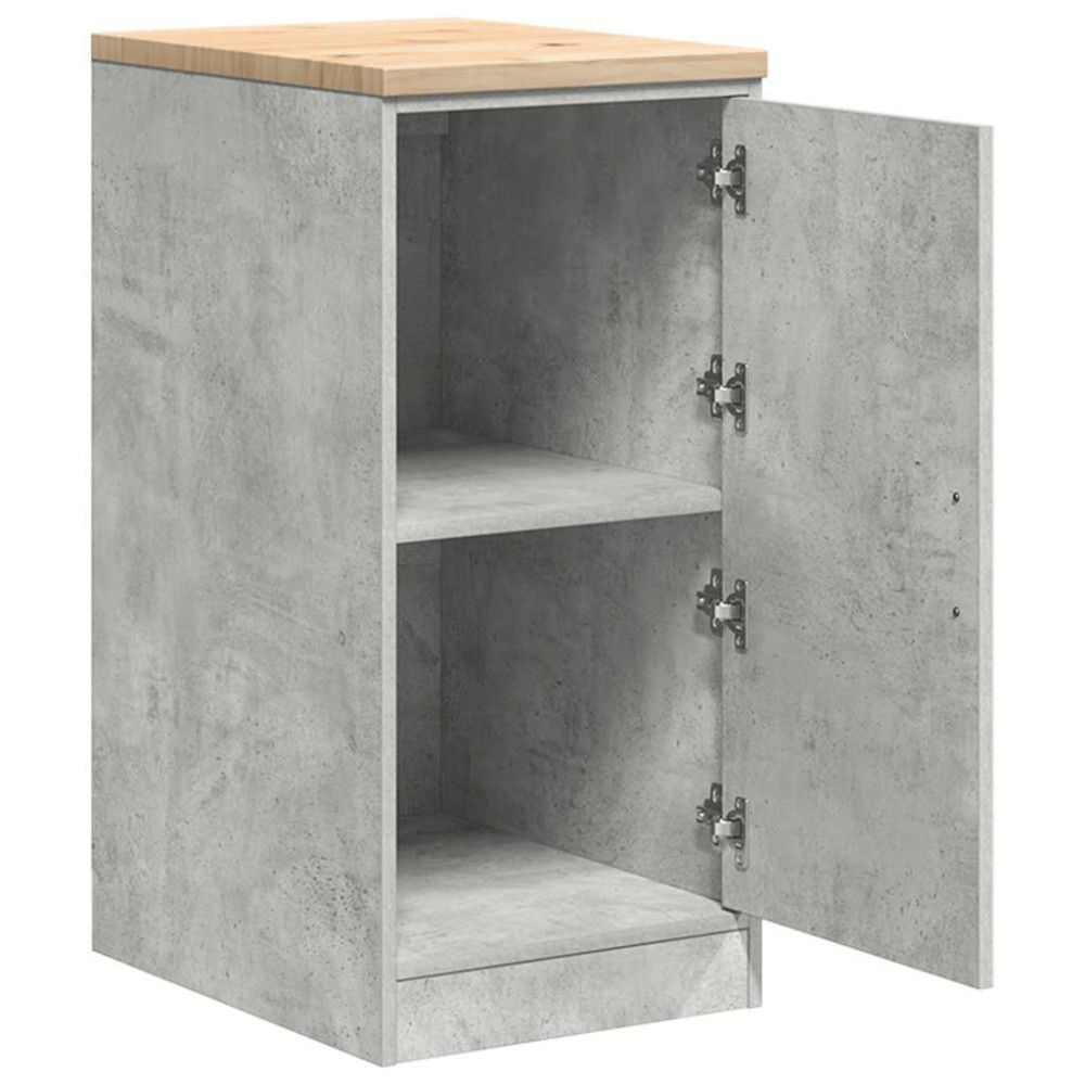 Produktbild för Förvaringsskåp för garage Betonggrå 40x51x85cm massivt trä furu