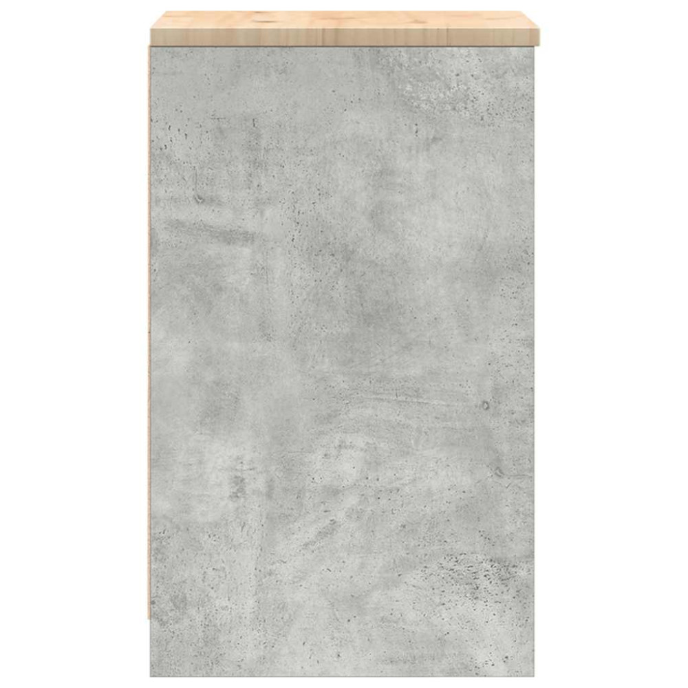 Produktbild för Förvaringsskåp för garage Betonggrå 40x51x85cm massivt trä furu
