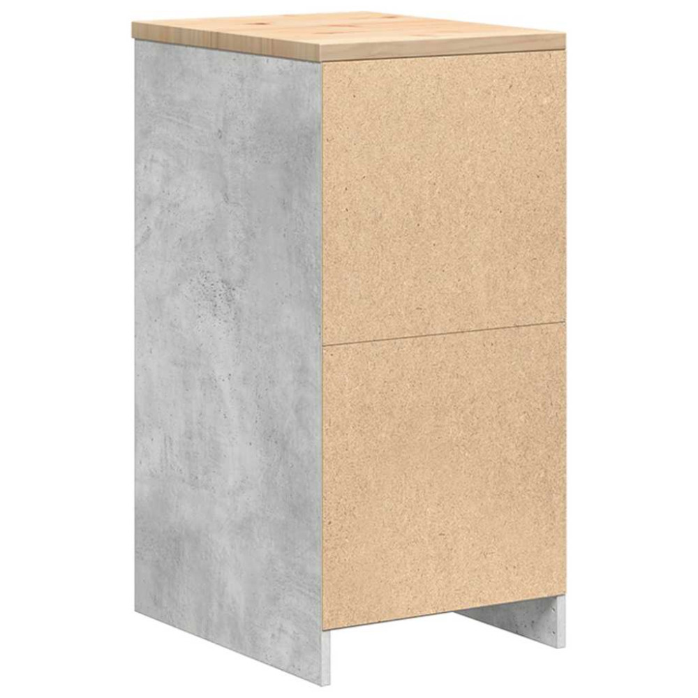 Produktbild för Förvaringsskåp för garage Betonggrå 40x51x85cm massivt trä furu