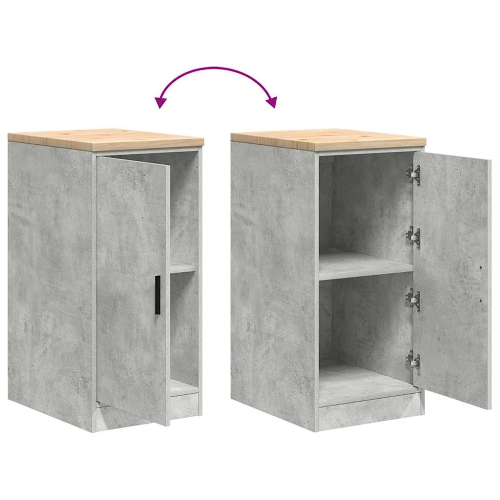 Produktbild för Förvaringsskåp för garage Betonggrå 40x51x85cm massivt trä furu