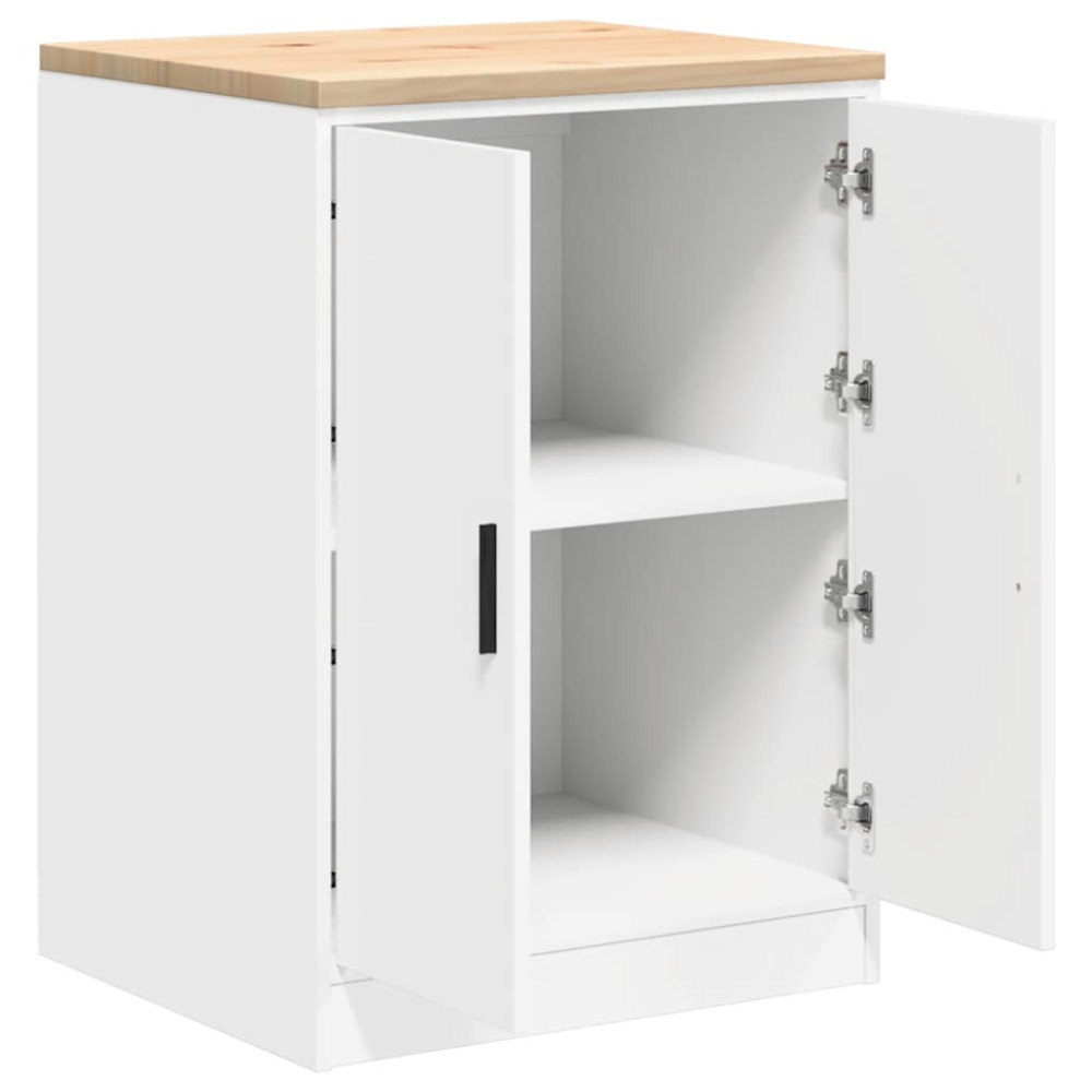 Produktbild för Förvaringsskåp för garage vit 60x51x85 cm massivt trä furu