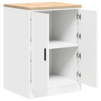 Produktbild för Förvaringsskåp för garage vit 60x51x85 cm massivt trä furu