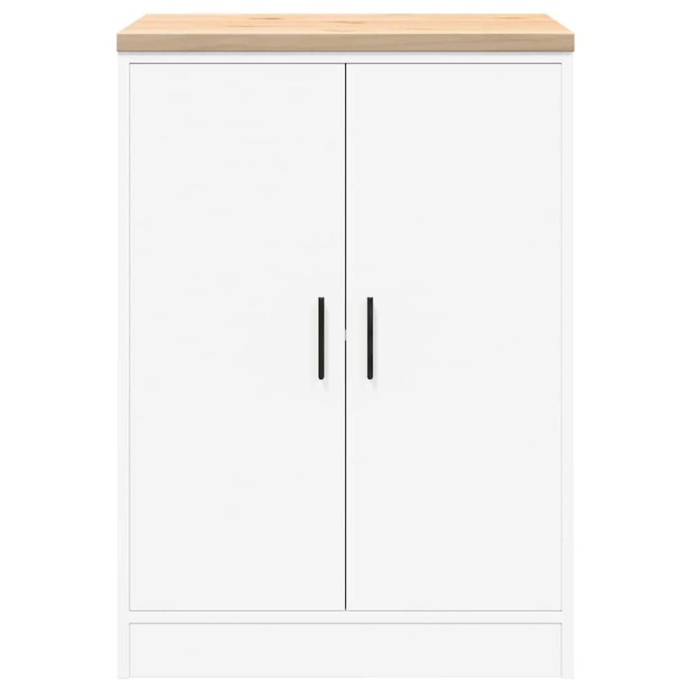 Produktbild för Förvaringsskåp för garage vit 60x51x85 cm massivt trä furu