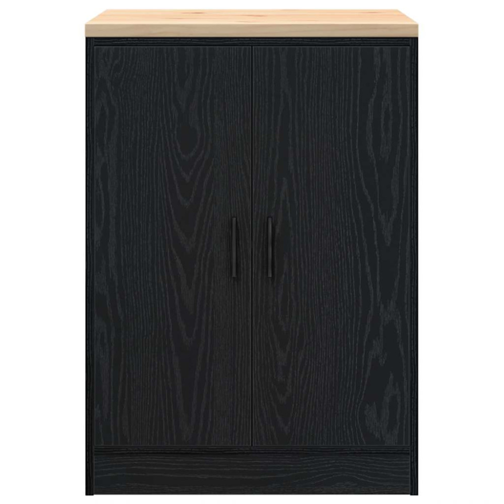 Produktbild för Garageskåp svart 60x51x85 cm massiv trä furu