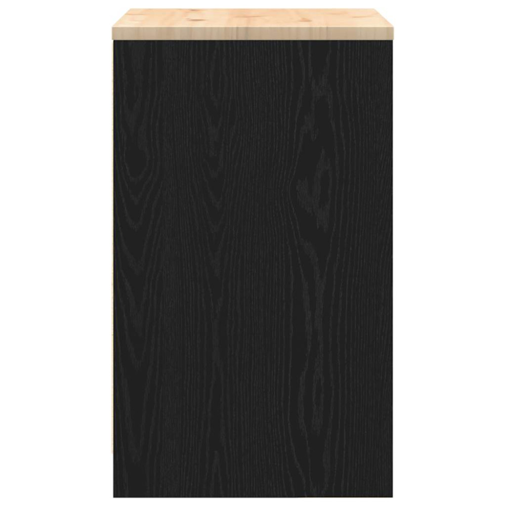 Produktbild för Garageskåp svart 60x51x85 cm massiv trä furu