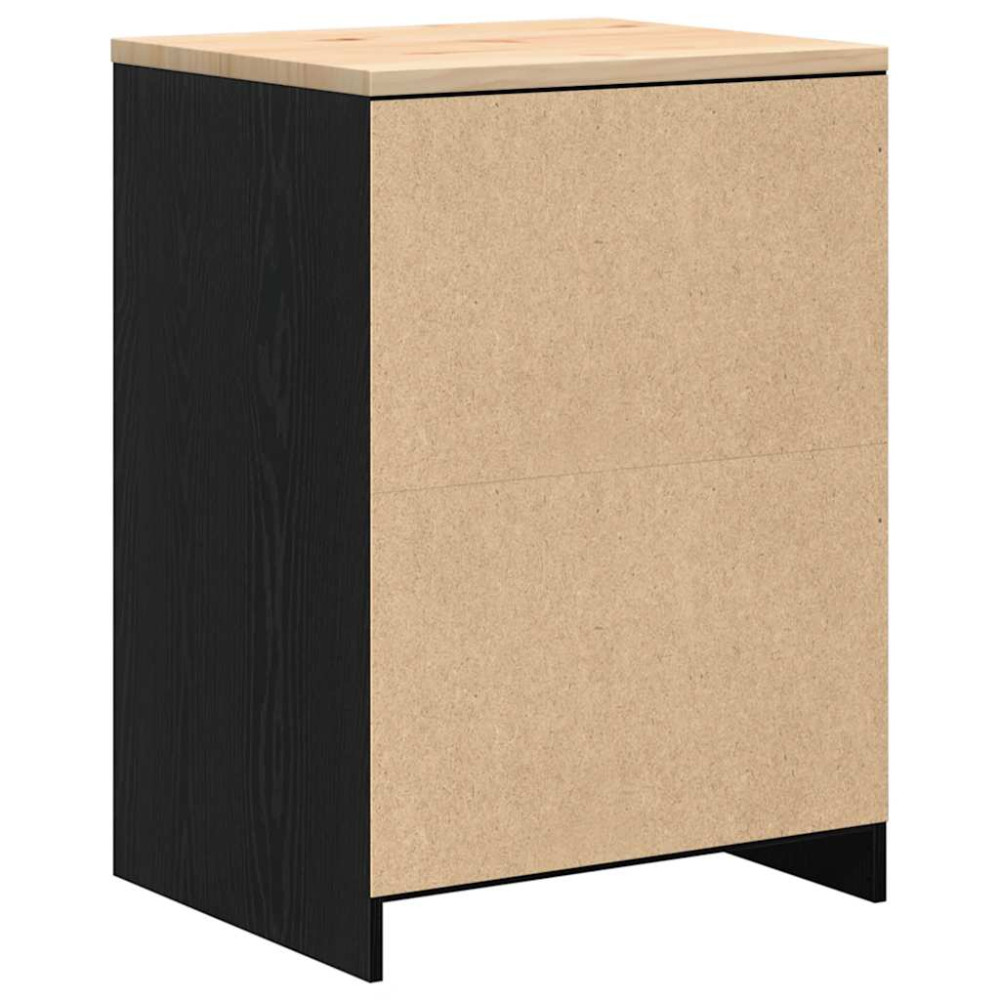 Produktbild för Garageskåp svart 60x51x85 cm massiv trä furu