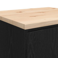 Produktbild för Garageskåp svart 60x51x85 cm massiv trä furu