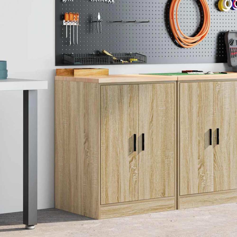 Produktbild för Garageskåp Sonoma ek 60x51x85 cm massiv trä furu