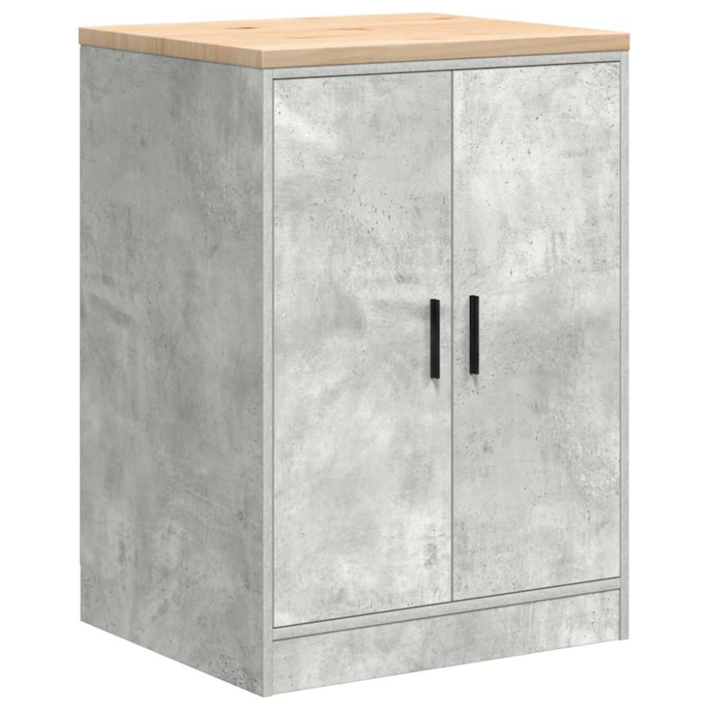 Produktbild för Förvaringsskåp för garage Betonggrå 60x51x85cm massivt trä furu