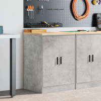 Produktbild för Förvaringsskåp för garage Betonggrå 60x51x85cm massivt trä furu