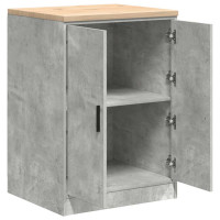 Produktbild för Förvaringsskåp för garage Betonggrå 60x51x85cm massivt trä furu