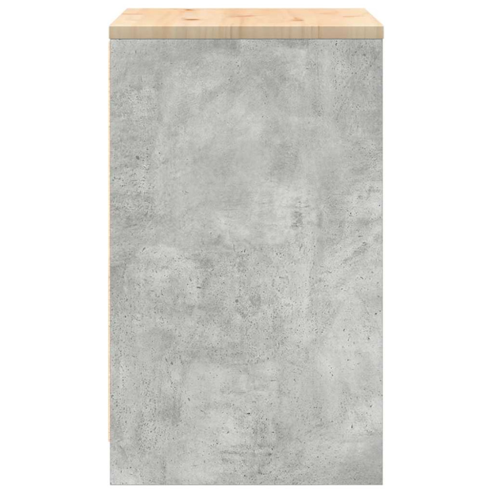Produktbild för Förvaringsskåp för garage Betonggrå 60x51x85cm massivt trä furu
