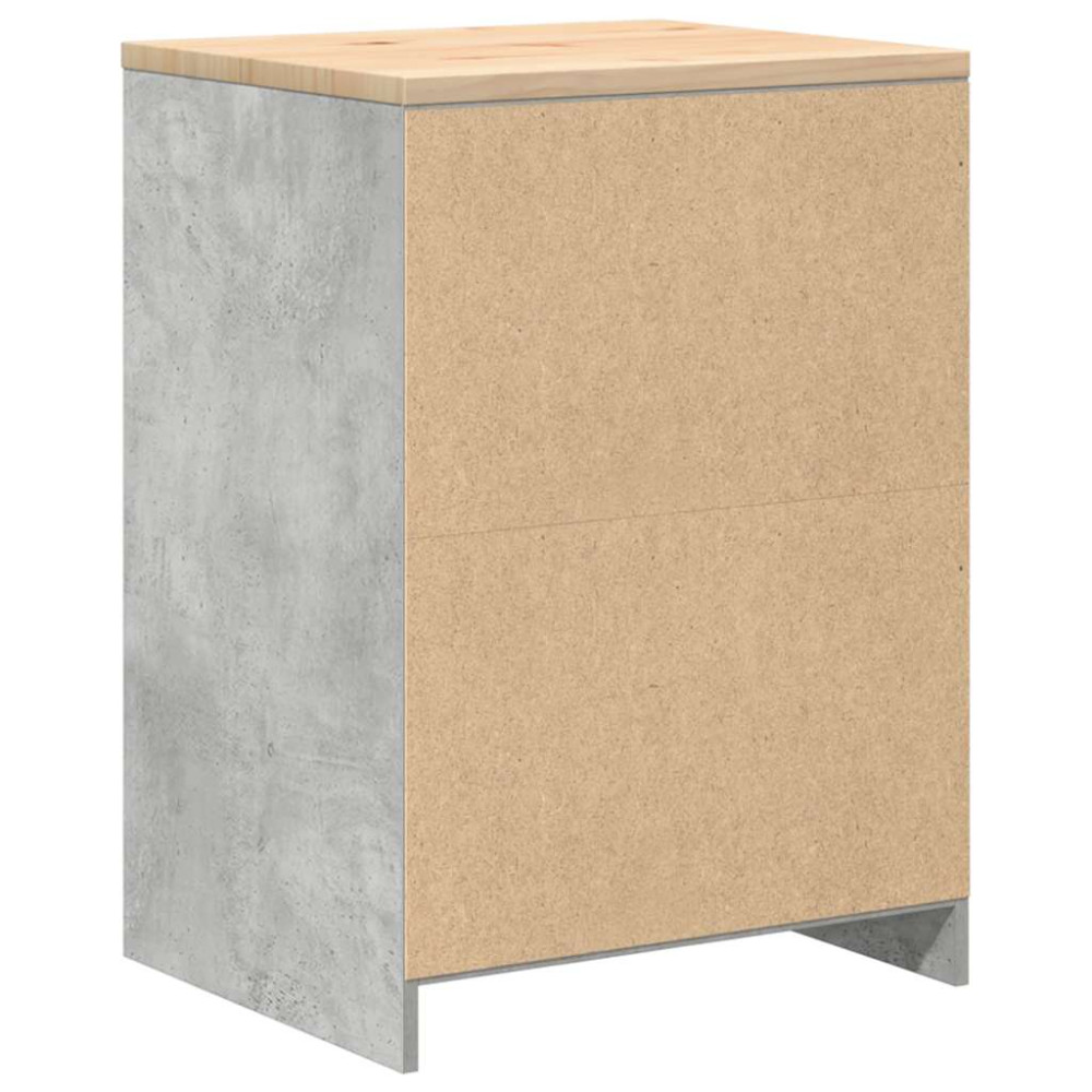 Produktbild för Förvaringsskåp för garage Betonggrå 60x51x85cm massivt trä furu