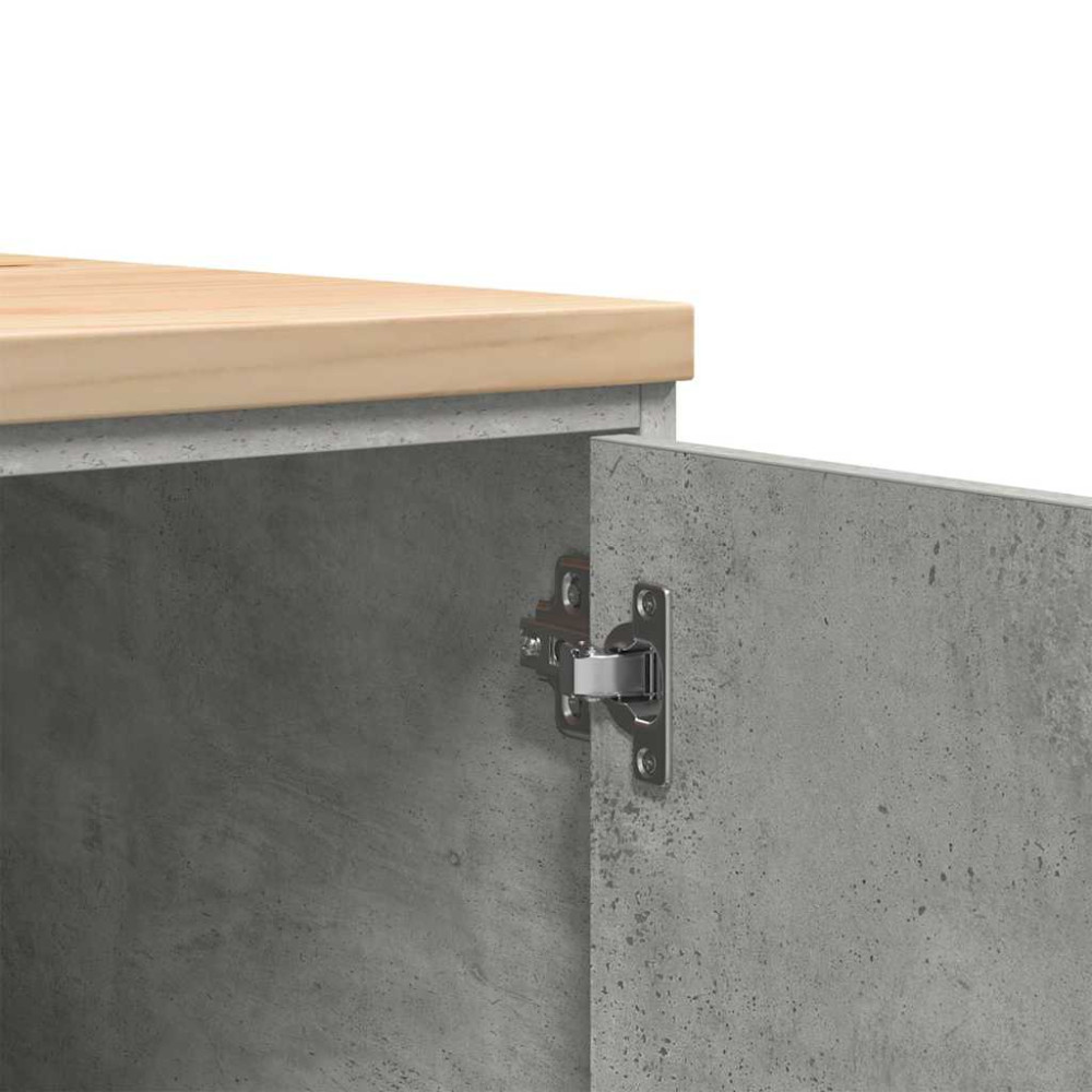 Produktbild för Förvaringsskåp för garage Betonggrå 60x51x85cm massivt trä furu