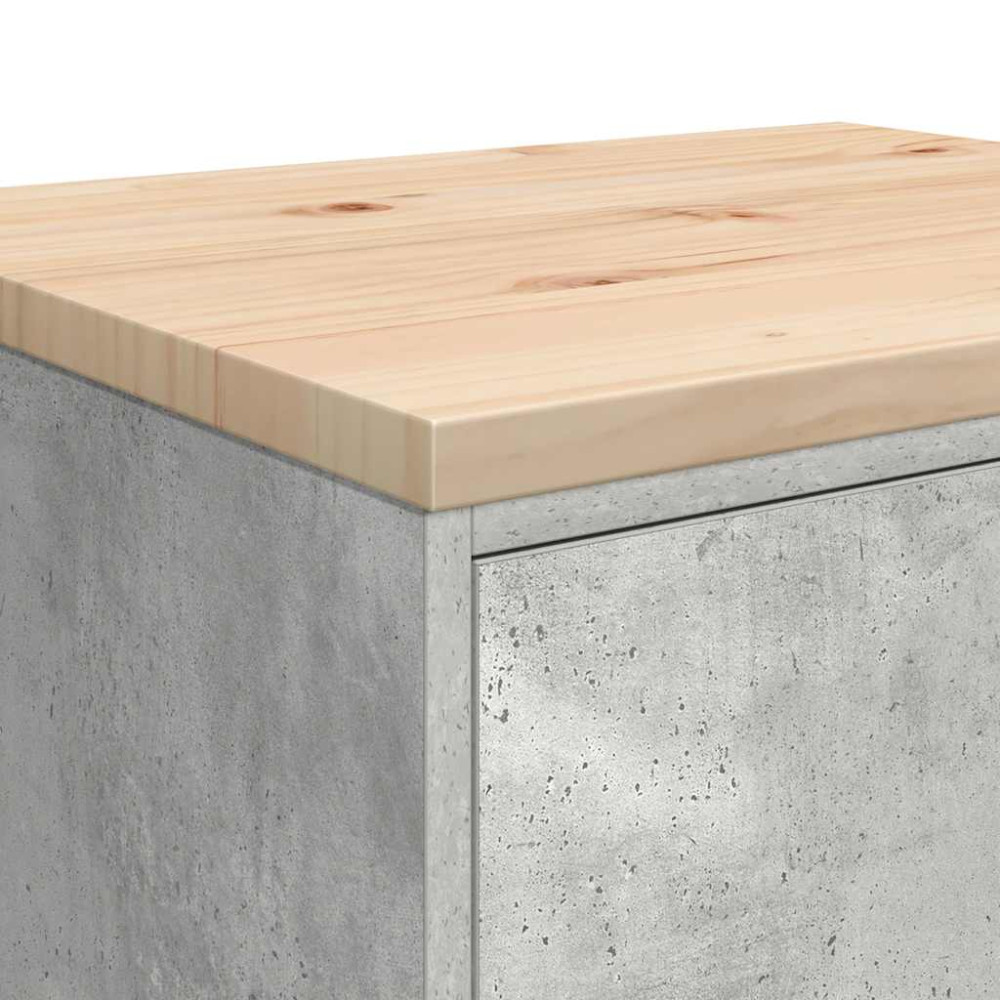 Produktbild för Förvaringsskåp för garage Betonggrå 60x51x85cm massivt trä furu