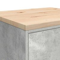 Produktbild för Förvaringsskåp för garage Betonggrå 60x51x85cm massivt trä furu