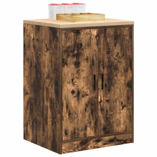 vidaXL Garageskåp Sonoma ek 60x51x85 cm massiv trä furu