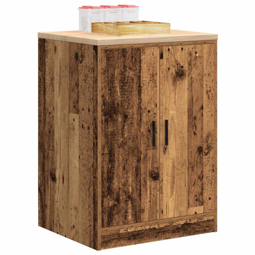 vidaXL Garageskåp gammalt trä 60x51x85 cm massivt trä furu