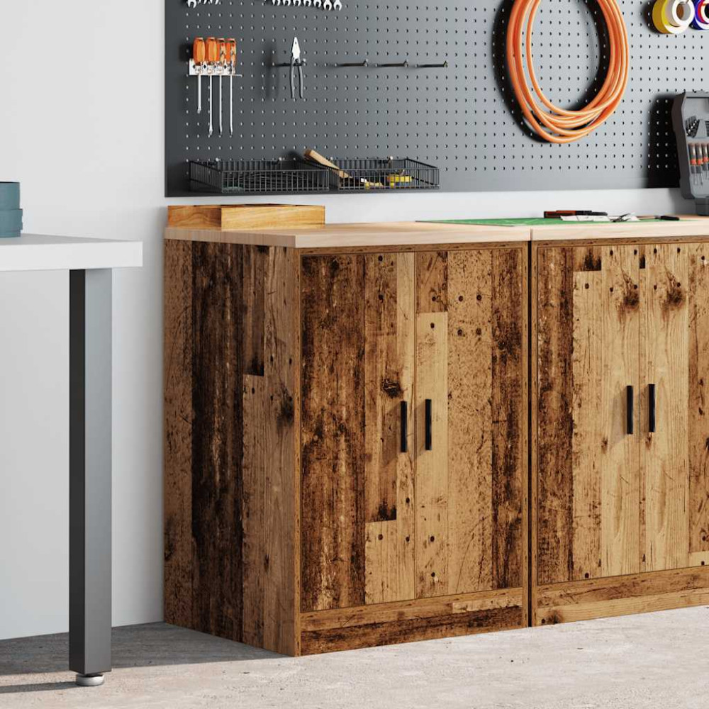 Produktbild för Garageskåp gammalt trä 60x51x85 cm massivt trä furu