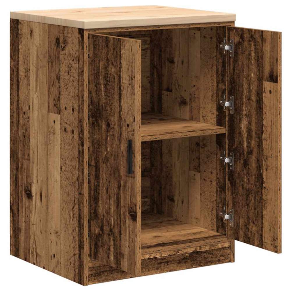 Produktbild för Garageskåp gammalt trä 60x51x85 cm massivt trä furu