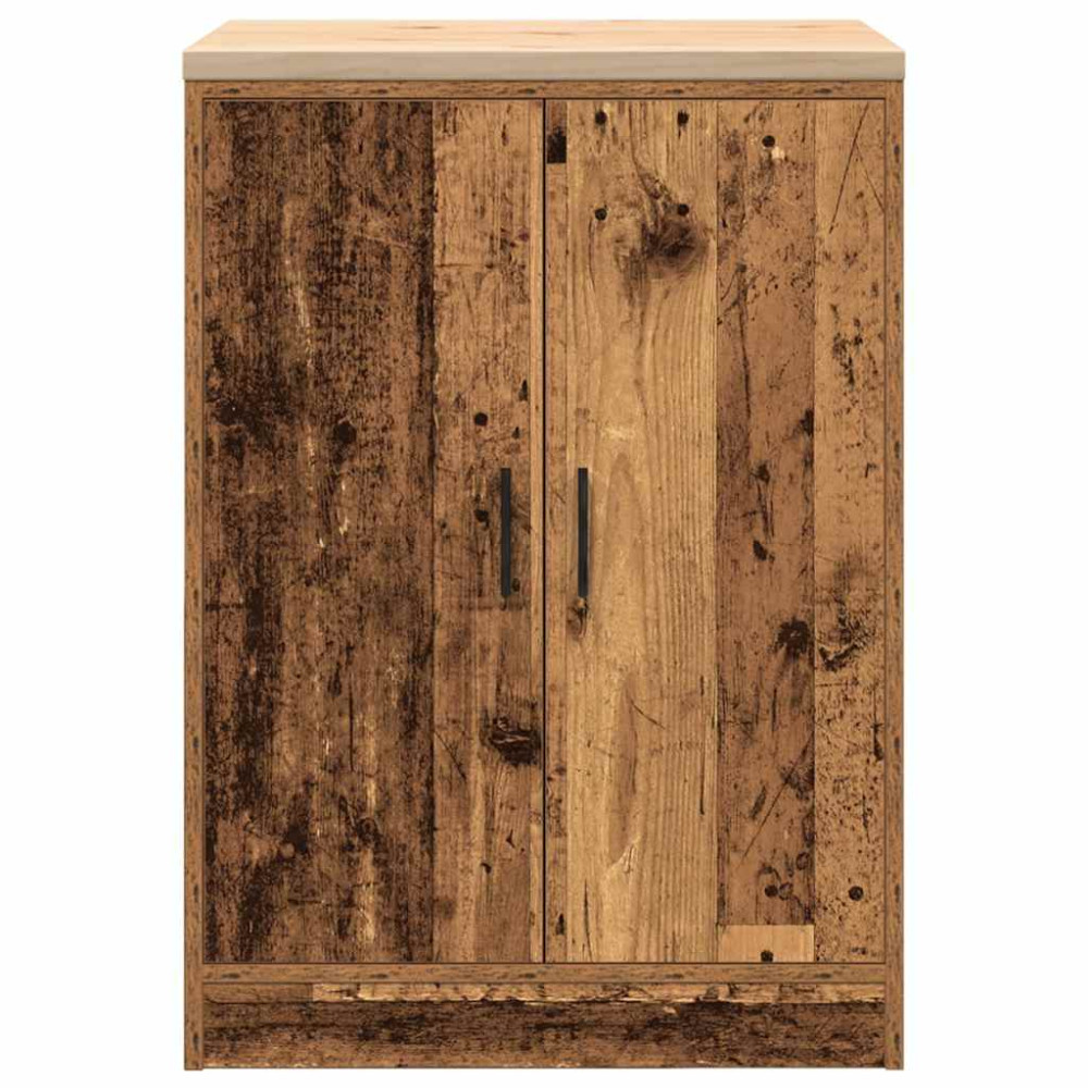 Produktbild för Garageskåp gammalt trä 60x51x85 cm massivt trä furu