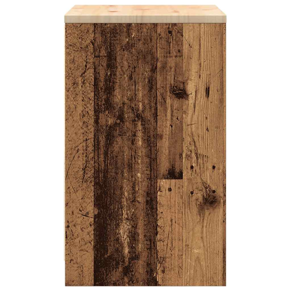 Produktbild för Garageskåp gammalt trä 60x51x85 cm massivt trä furu