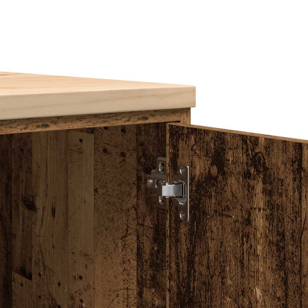 Produktbild för Garageskåp gammalt trä 60x51x85 cm massivt trä furu